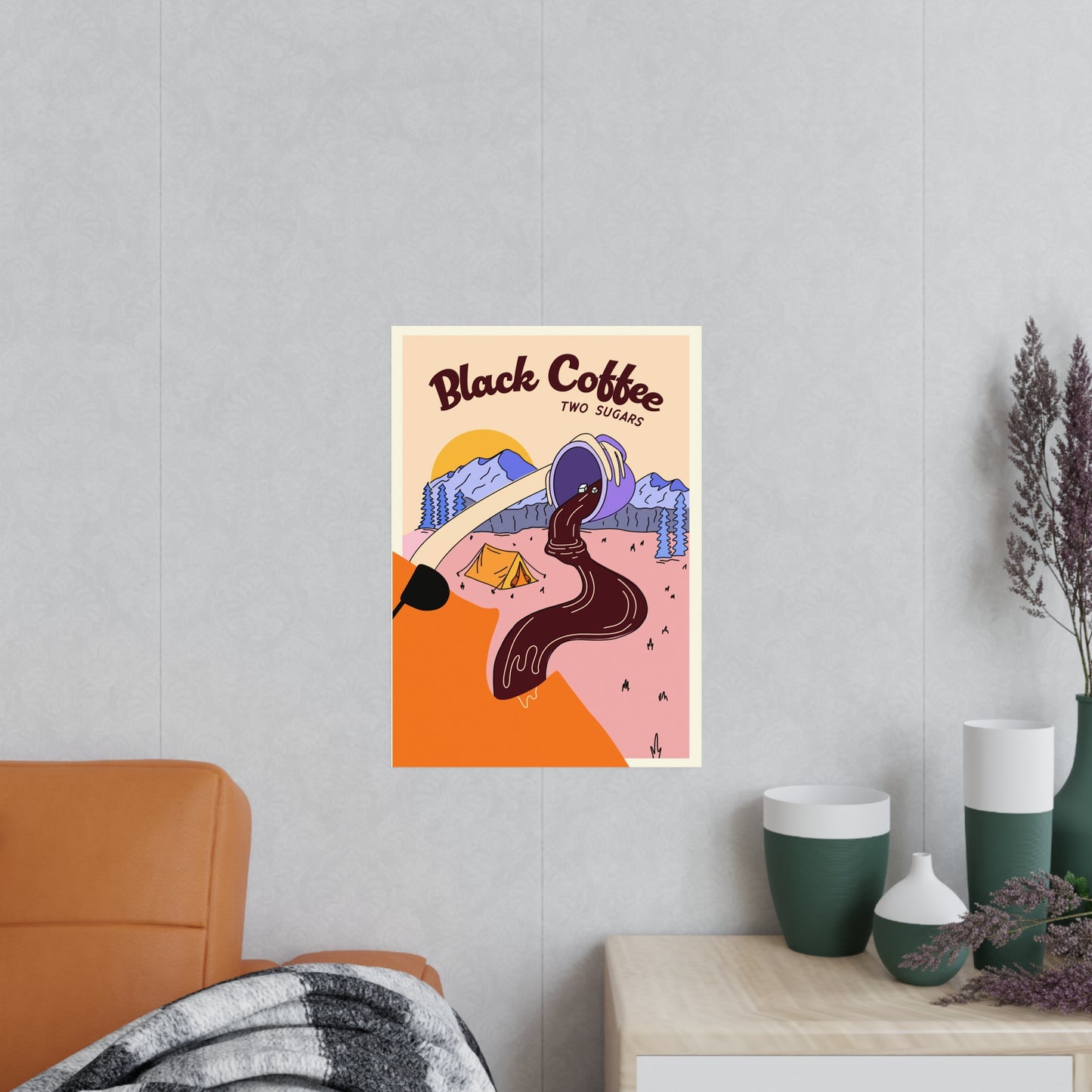 BLACK COFFEE TWO SUGARS PRINT