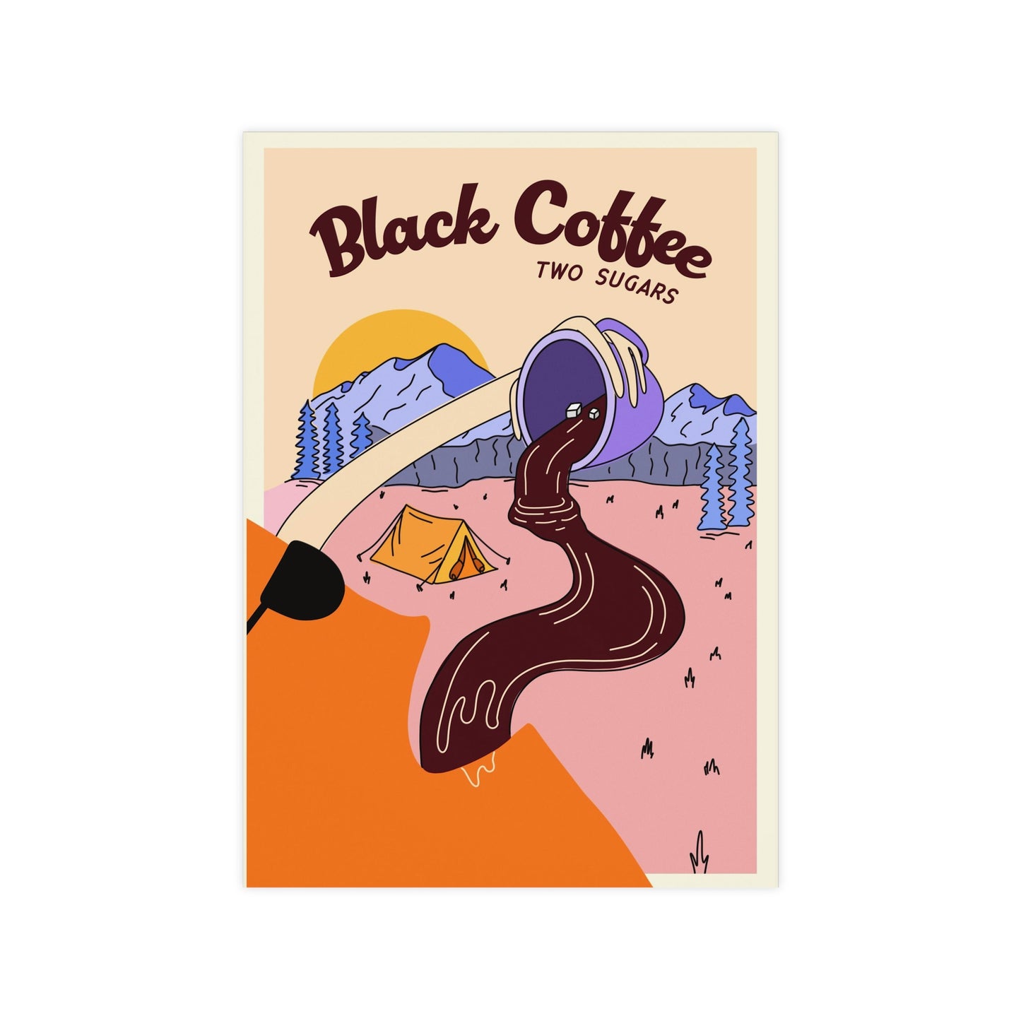 BLACK COFFEE TWO SUGARS PRINT